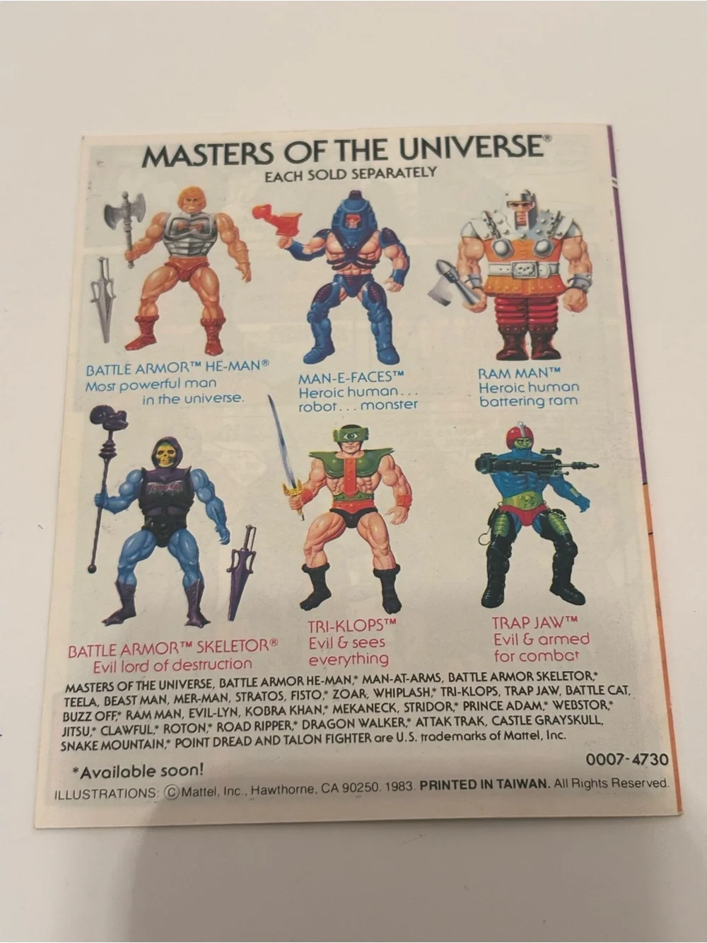Vintage 1983 Mattel Masters of the Universe MOTU Double Edged Sword Mini Comic